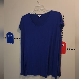 Avenue Women's Deep Blue Short Sleeve Top 26 28